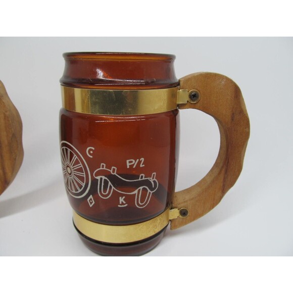 Siesta Ware 2 Piece Western Wagon Wheel Theme Barware Mugs - Picture 8 of 12